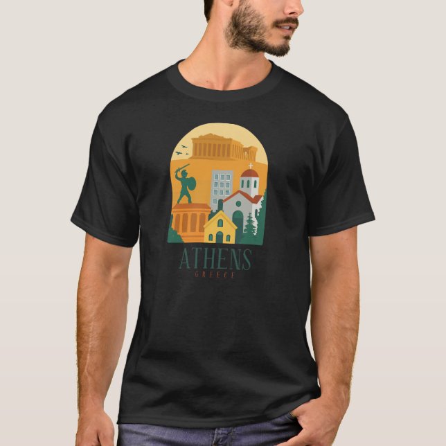Camiseta Vintage Athens Grécia - Parthênon (Frente)