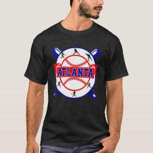 Camiseta Vintage Atlanta Cityscape Baseball Para Mulheres H