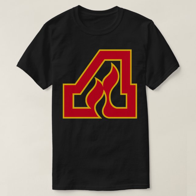 Camiseta Vintage Atlanta Hockey Retro Flames (Frente do Design)