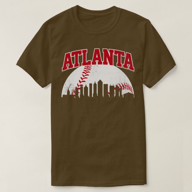 Camiseta Vintage Atlanta Skyline City Gameday Retro Vintage (Frente do Design)