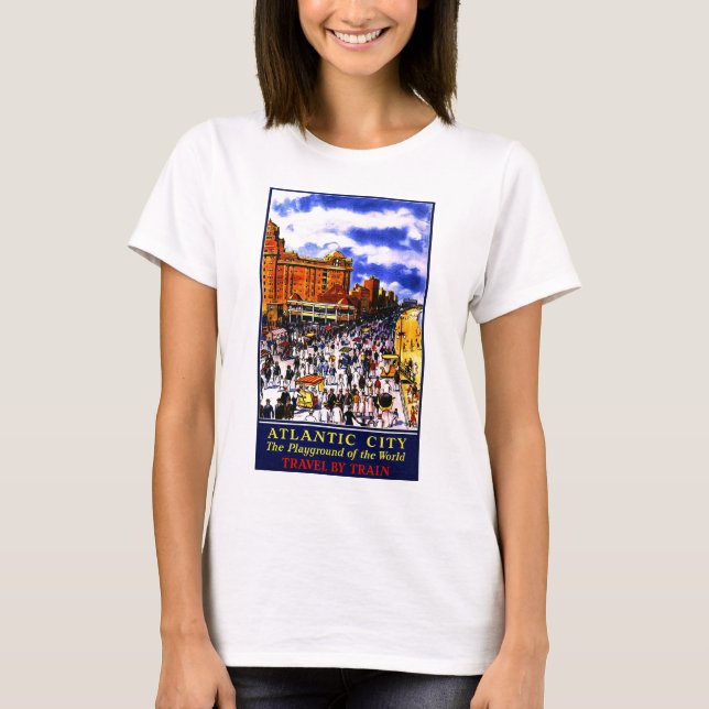 Camiseta Vintage Atlantic City Train Viagem (Frente)