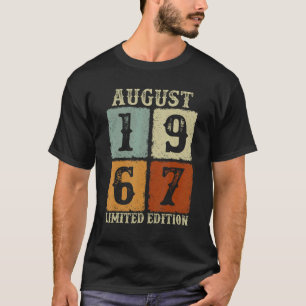 Camiseta Vintage August 1967 55th Birthday 55 Year Old Men