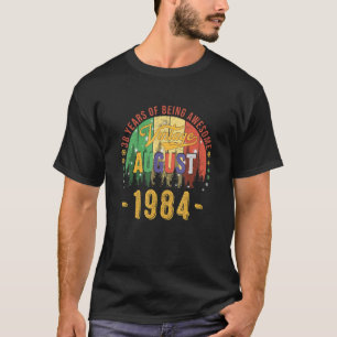 Camiseta Vintage August 1984, 38 anos, 38 anos, Awes de ani