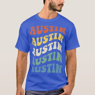 Camiseta Vintage Austin Texas Hippie Retro Wavy Text