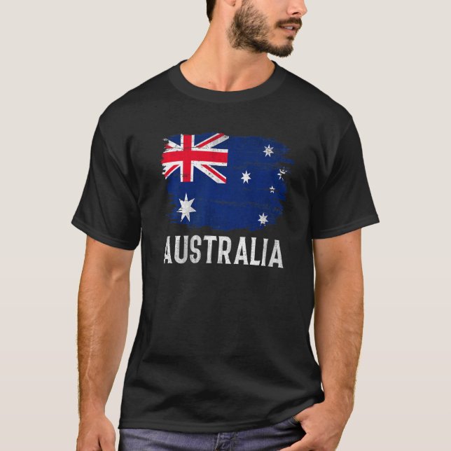 Camiseta Vintage Austrália Flag For Australian (Frente)