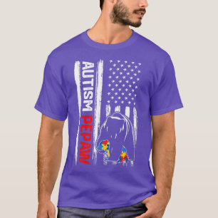 Camiseta Vintage Autism Pepaw Bear American Flag Awarth