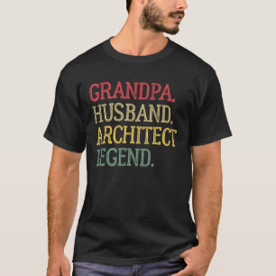 Camiseta Vintage avô Husband Arquiteto Legend