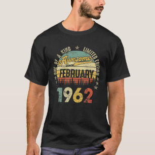 Camiseta Vintage Awesome Since February 1962 60 Years Old B