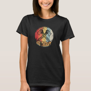 Camiseta Vintage Ax Throwing Therapy Silhouette Retro Woo