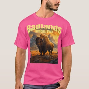 Camiseta Vintage Badlands National Park American Bison Hiki