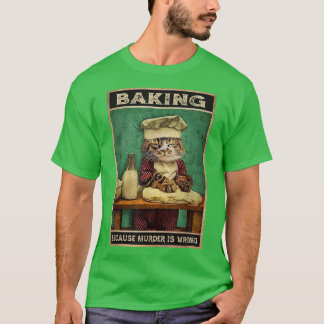 Camiseta Vintage Baking Porque O Assassinato É Um Gato Engr