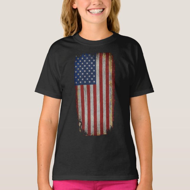 Camiseta Vintage - Bandeira Americana Incomodada (Frente)