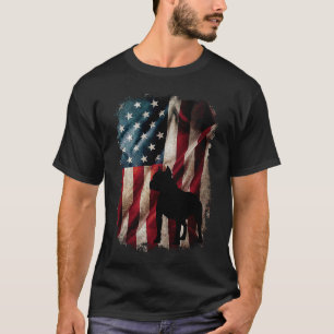 Camiseta Vintage, bandeira americana Pitbull, touro-touro