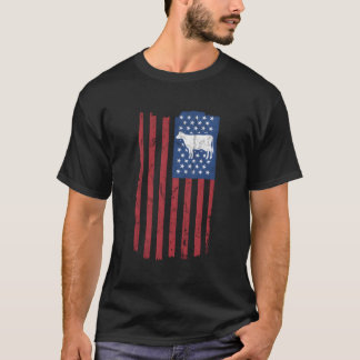 Camiseta Vintage, Bandeira Americana Retro Dairy Farmer Gif