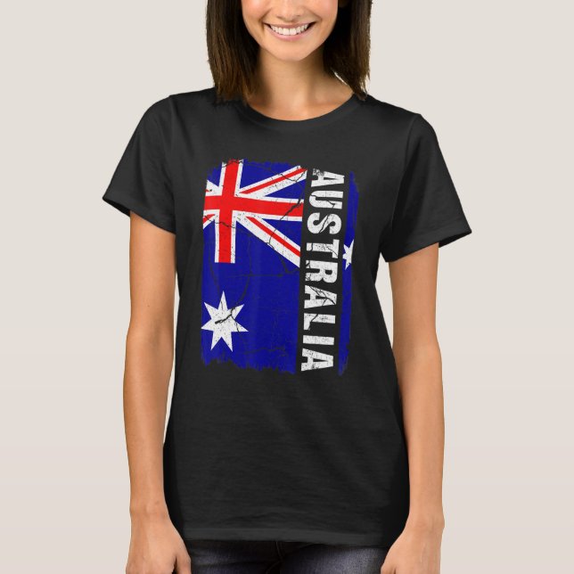 Camiseta Vintage, Bandeira Australiana, Orgulho da Austráli (Frente)