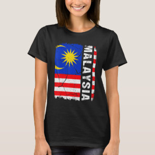 Camiseta Vintage, Bandeira da Malásia, Orgulho Roots Herita