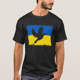 Camiseta Vintage, Bandeira da Paz Ucraniana, Dove
