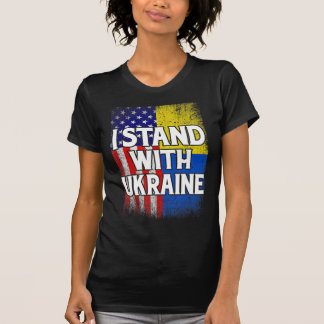 Camiseta Vintage Bandeira Ucraniana Americana Ucrânia Patri