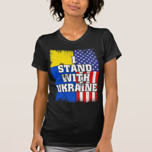 Camiseta Vintage Bandeira Ucraniana Americana Ucrânia Patri