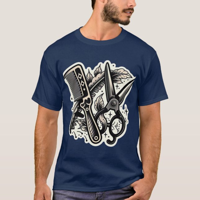 Camiseta Vintage Barber Flash Tatto T-Shirt 👕 (Frente)