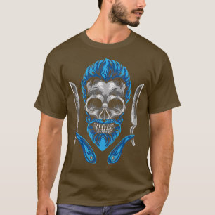 Camiseta Vintage Barber Skull Hairdresser