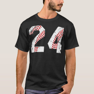 Camiseta Vintage Baseball 24 Jersey Number