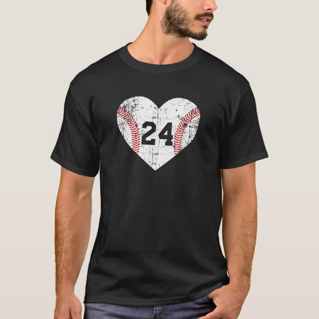 Camiseta Vintage Baseball 24 Jersey Number (Frente)