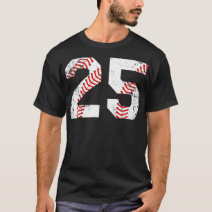 Camiseta Vintage Baseball 25 Jersey Number