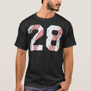 Camiseta Vintage Baseball 28 Jersey Número Premium