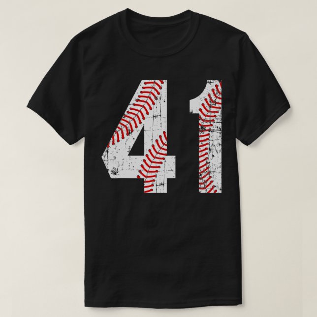 Camiseta Vintage Baseball 41 Jersey Number (Frente do Design)