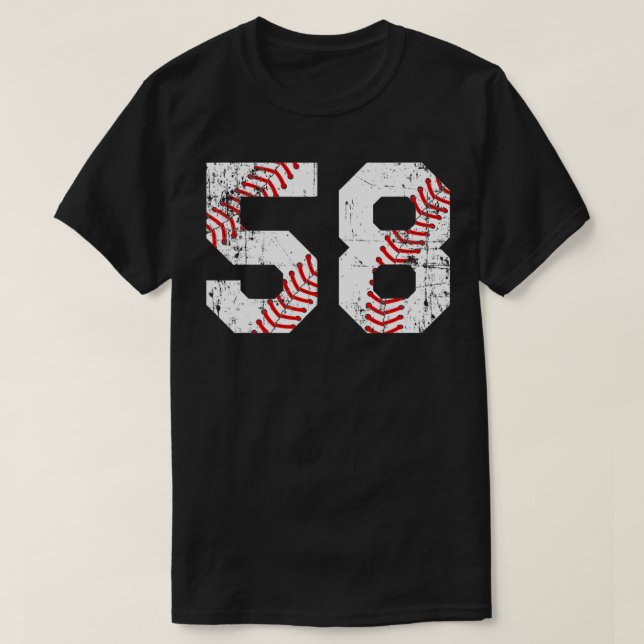 Camiseta Vintage Baseball 58 Jersey Number (Frente do Design)