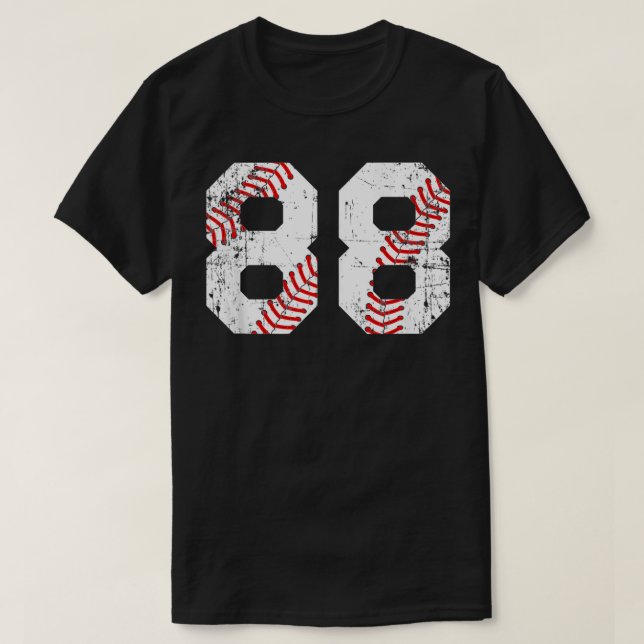Camiseta Vintage Baseball 88 Jersey Number (Frente do Design)