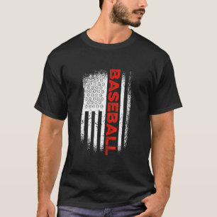 Camiseta Vintage Baseball American Flag Men Women Base
