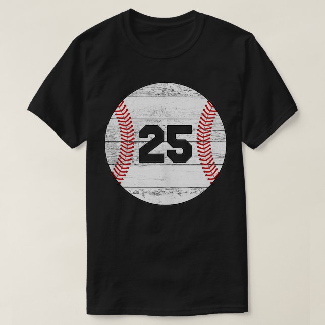 Camiseta Vintage Baseball Jersey Número 25 (Frente do Design)