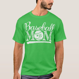 Camiseta Vintage Baseball Mãe 15 Jogador Favorito Maior Fa