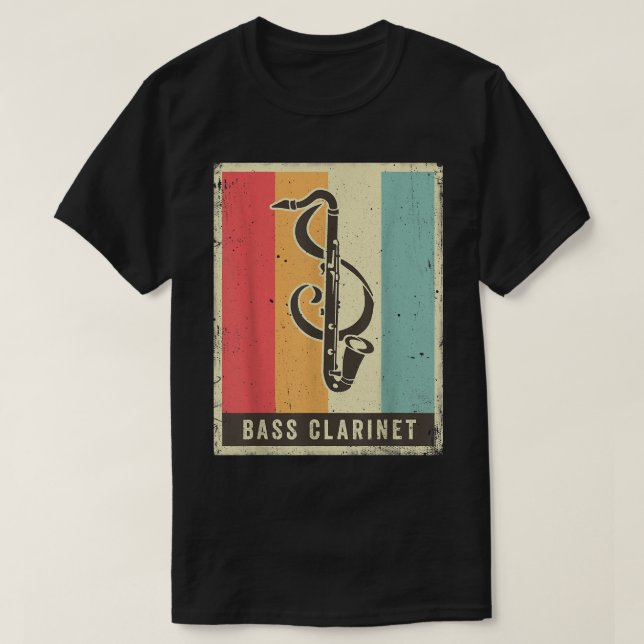 Camiseta Vintage Bass Clarinet Player Music Retro2 (Frente do Design)
