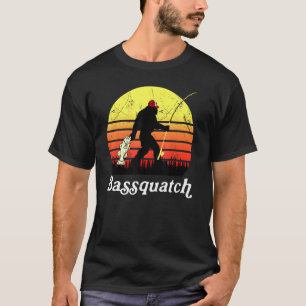 Camiseta Vintage Bassquatch Pesca Espaço Pessoas Crente A
