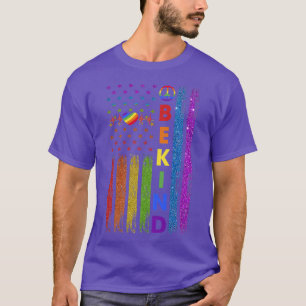 Camiseta Vintage Be Kind LGBTQ Orgulho gay Mês Rainbow Amer