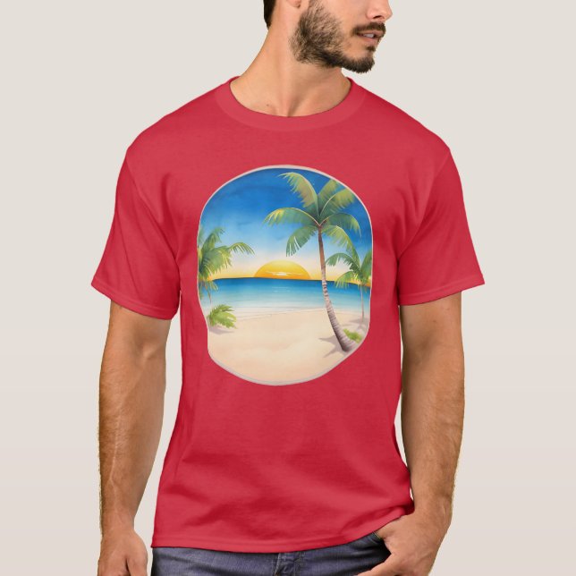 Camiseta Vintage Beach Landscape retro (Frente)
