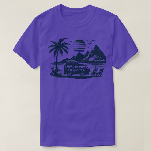 Camiseta Vintage Beach TShirt 1 (Frente do Design)