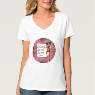 Camiseta Vintage Beauties Bebendo Wine Engraçado