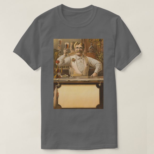 Camiseta Vintage Beer com Barman Antigo (Frente do Design)