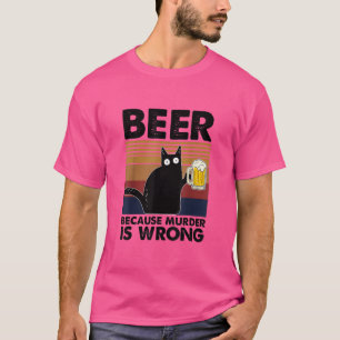Camiseta Vintage Beer Porque O Assassinato É Um Gato Engraç