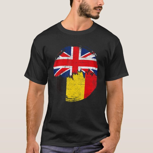 Camiseta Vintage Belgians with British Flag Roots Belgium (Frente)