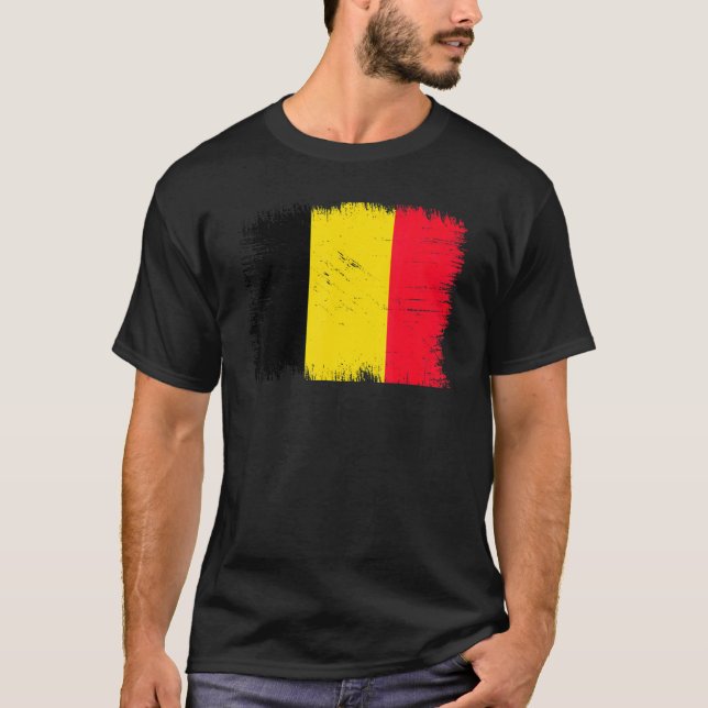 Camiseta Vintage Bélgica Bandeira Dia da Independência Belg (Frente)
