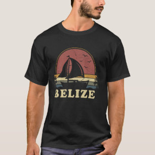Camiseta Vintage Belize Sailboat Summer Barco Sai