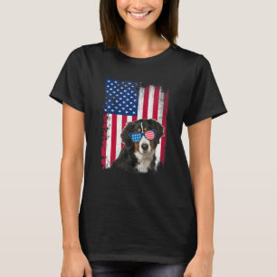 Camiseta Vintage Bernese Mountain Dog Bandeira Americana