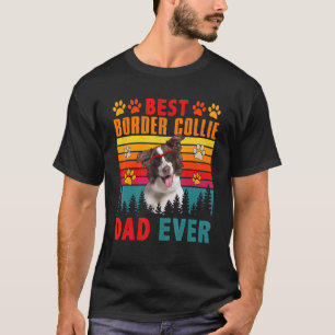 Camiseta Vintage Best Border Collie Pai Ever Cute Dog Sungl