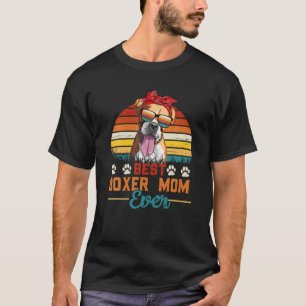 Camiseta Vintage Best Boxer Mãe Nunca Boxer Mama Dia de as 