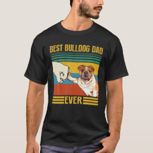 Camiseta Vintage Best Buldog Pai Alguma Vez Excelente Para